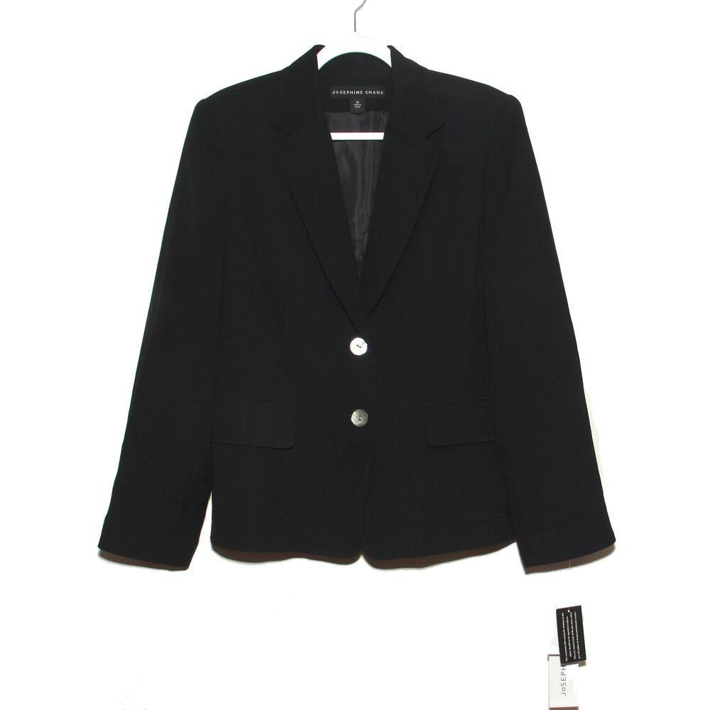 NEW Josephine Chaus Black Silk Blazer Size 12